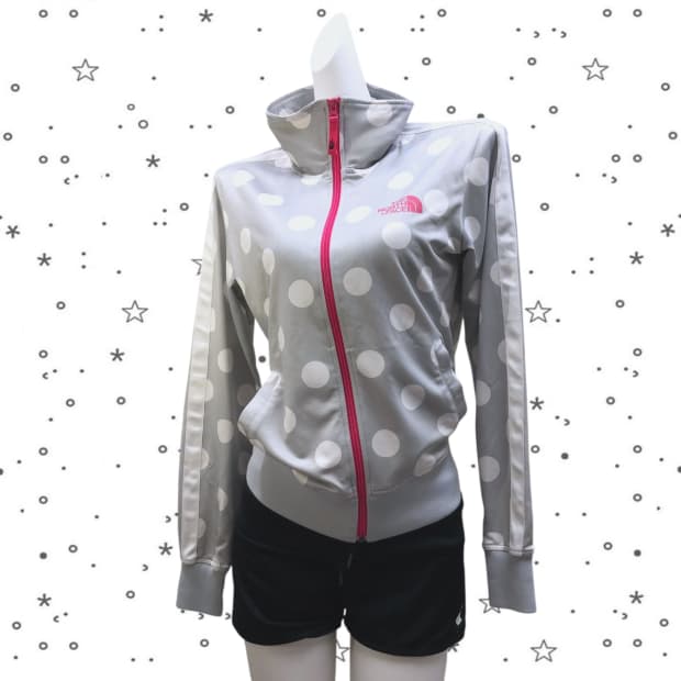 [90] 노스페이스 그레이 핑크 도트 져지 트랙탑 21