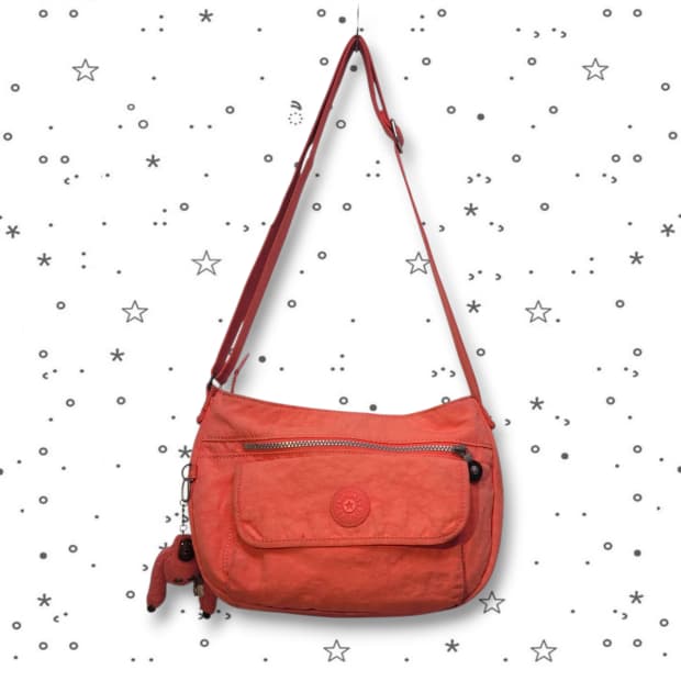 Kipling 키플링 오렌지 핑크 나일론 크로스백