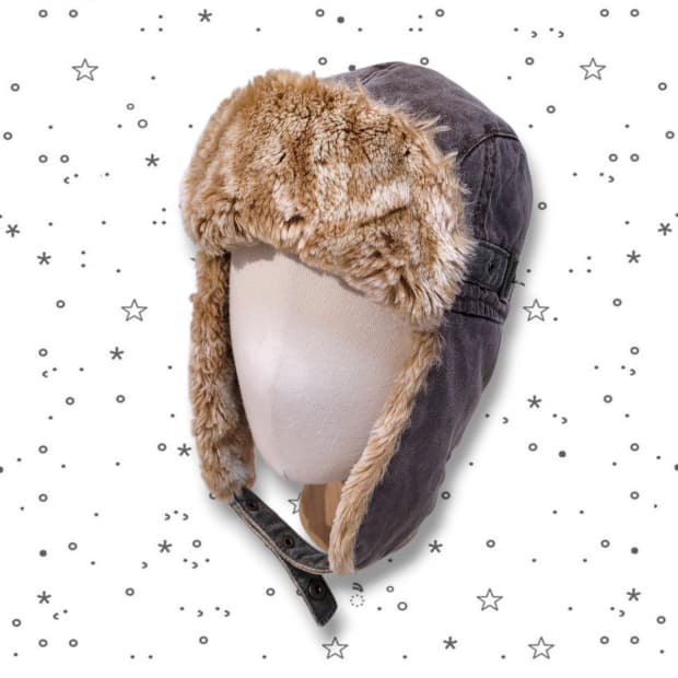빈티지 워싱 벨티드 털 방한모자