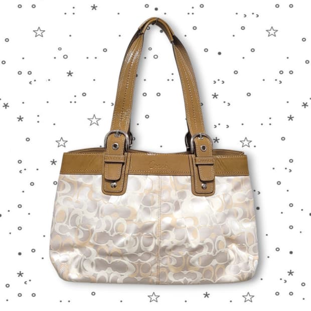 COACH 코치 시그니처 자카드 숄더 갸루 핸드백