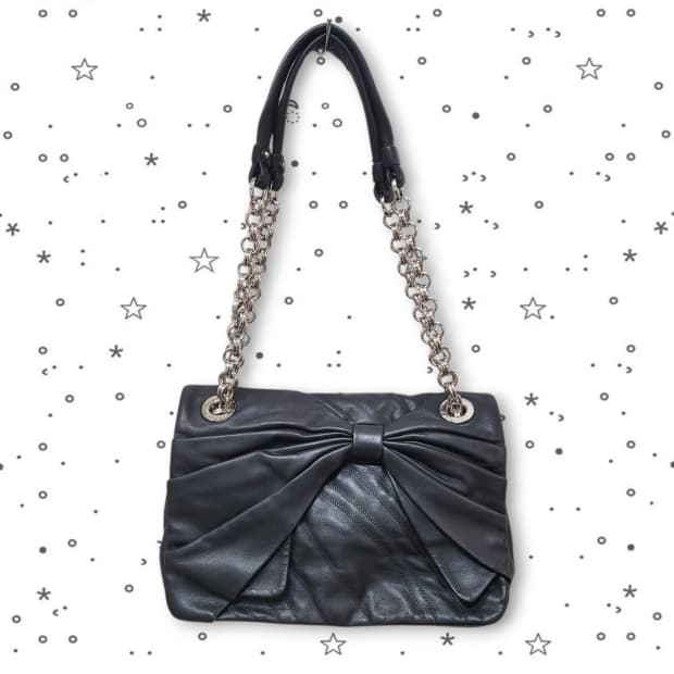 NINA RICH 니나리치 드레이프 레더 리본 플랩 백