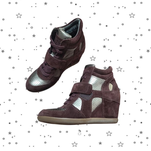 [230,37] ASH 아쉬 보위 하이탑 웨지힐 스니커즈 와인