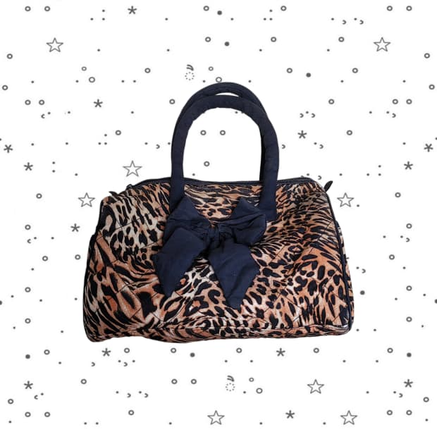 NaRaYa 레오파드 리본 퀼팅 백