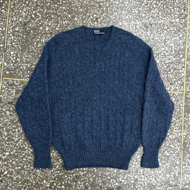 90s 폴로 랄프로렌 울 케이블 니트 스웨터 M