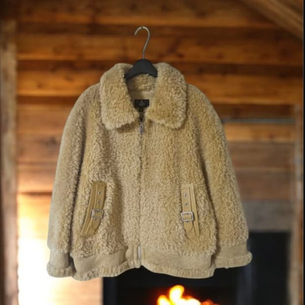 A&D ATELIER 울 100% 램스킨 양모자켓 55