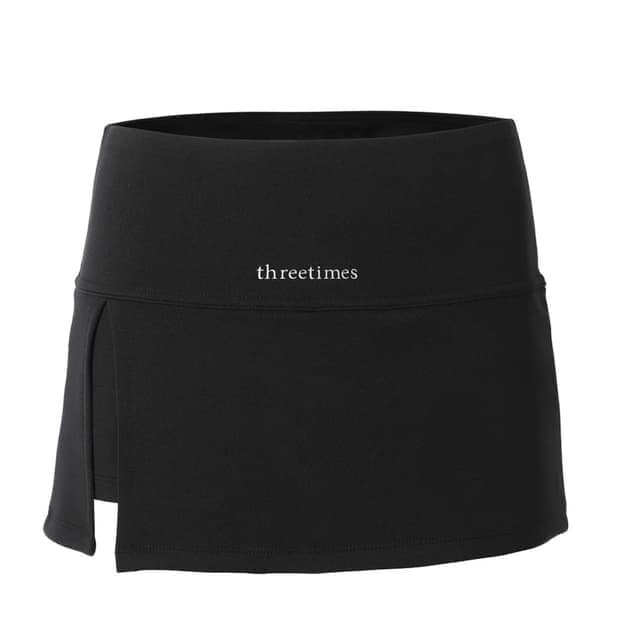 [S] 쓰리타임즈 애슬레틱 슬릿 스커트 블랙