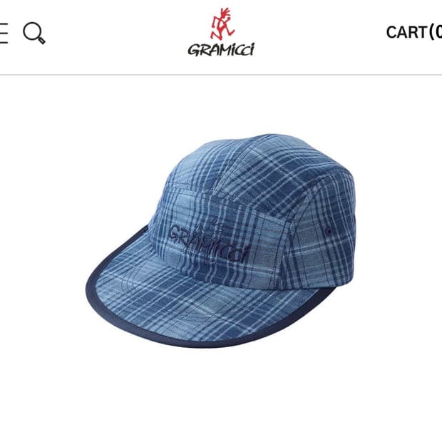 그라미치 롱 빌 캡 인디고 체커드 플레이드 새상품