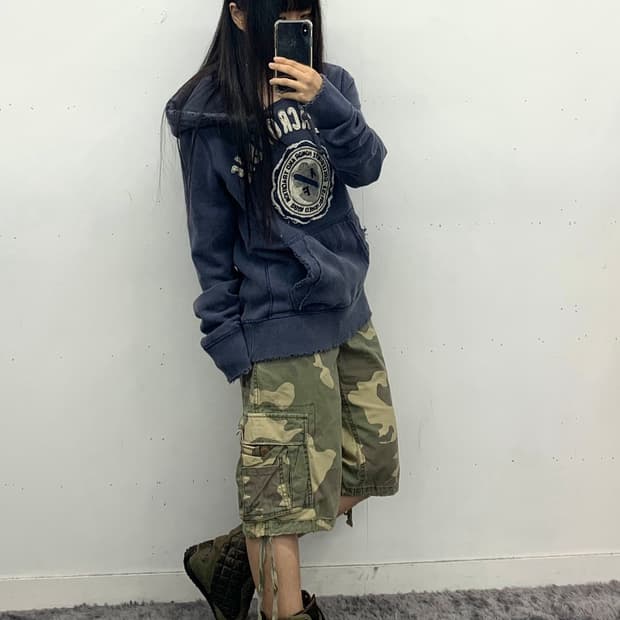 재패니즈 카모 카고 반바지
