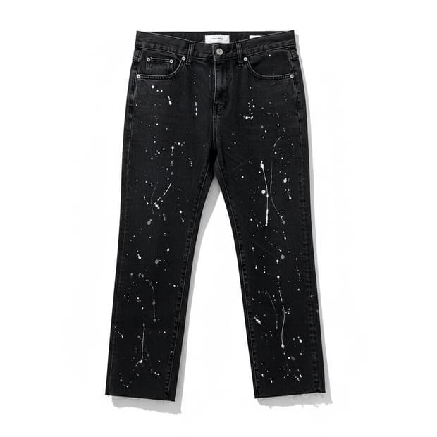 TONY WACK(토니웩) 블랙 페인트 데님 팬츠