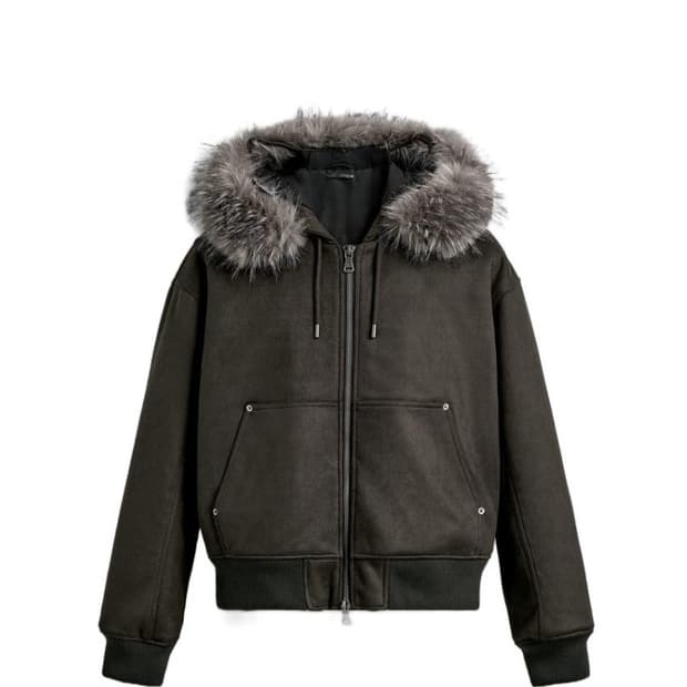 자라 스웨이드 퍼 자켓(후드집업) L