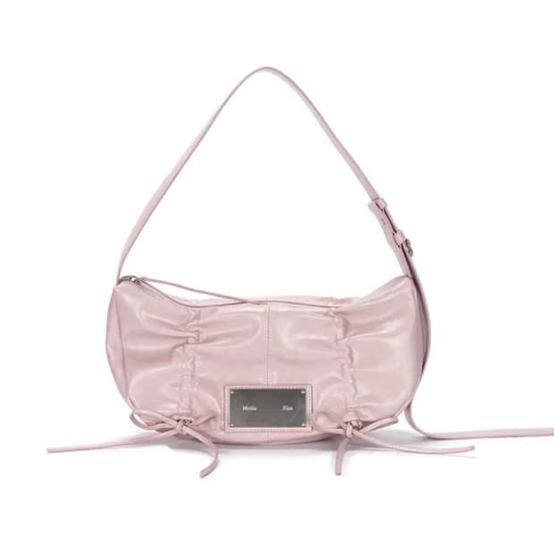 마뗑킴 하프 셔링 리본 라운드백 핑크