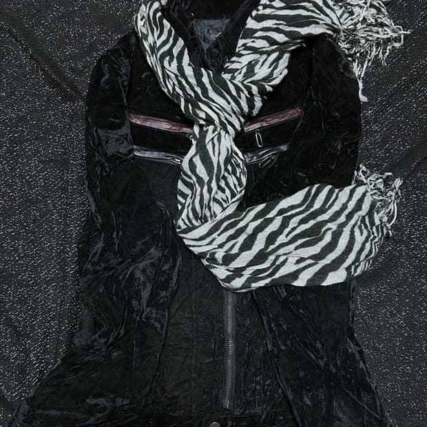 2000s JPN 락시크 벨벳 더블지퍼 버클 라이더 자켓