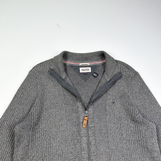 타미힐피거 플래그 차콜 니트 집업 (XL)
