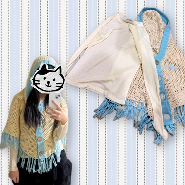 폭닥 모리걸  바디 글러브 판초+슬리브 셋