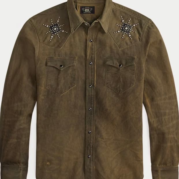더블알엘 RRL 스터드 데님 웨스턴 셔츠 M
