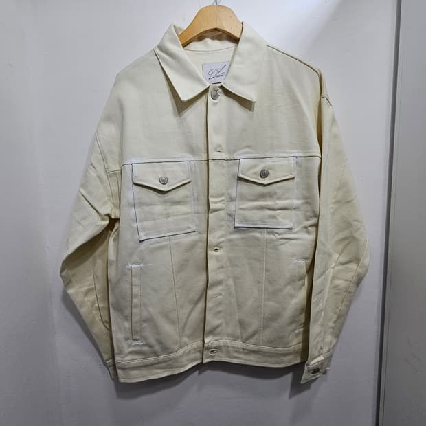 남성 아이보리 포켓 코튼 자켓