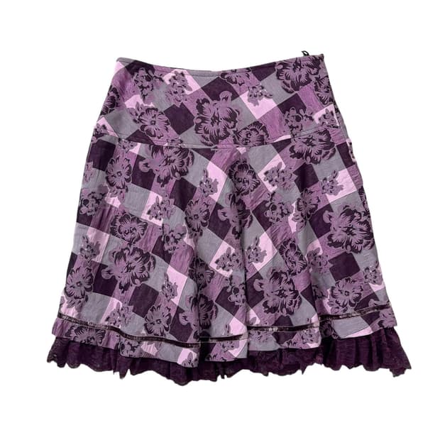 vintage gothic floral ruffle skirt