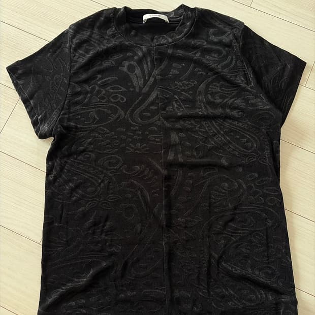 TEAK PAISLEY JAQUARD JERSEY TOP