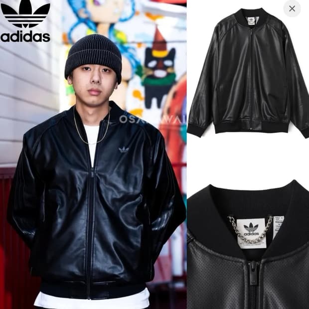 아디다스 재팬 sst 레더 자켓 