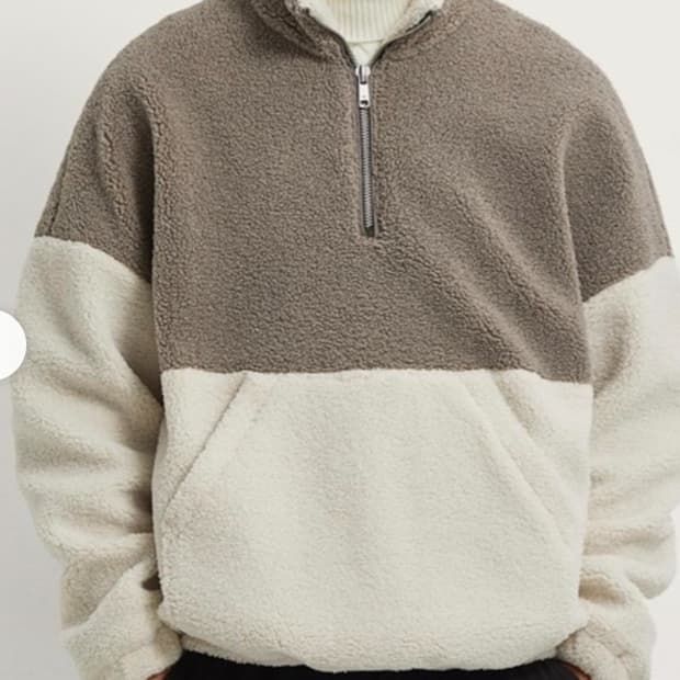 자라 오버핏 반집업 플리츠 남자100