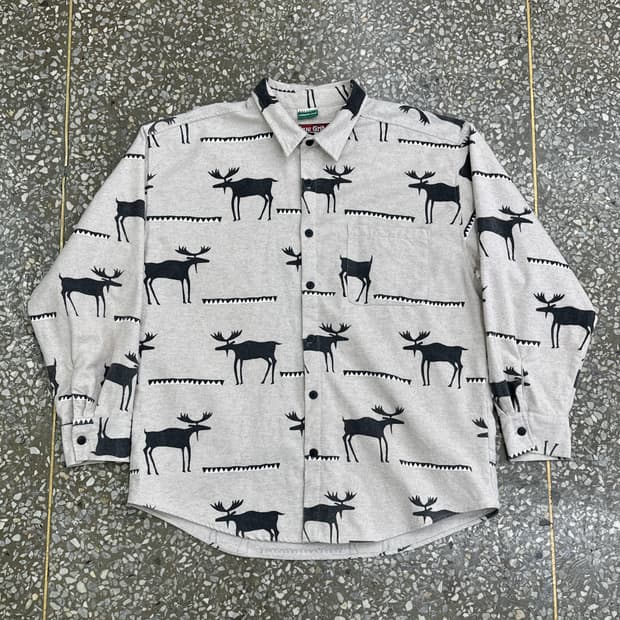 90s USA True grit 무스 샤모아 셔츠 XL