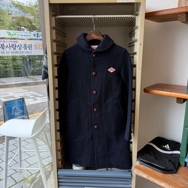 단톤 네이비 울 코트