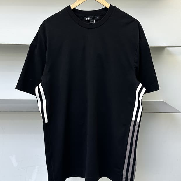 Y-3 3 스트라이프 블랙 코튼 져지