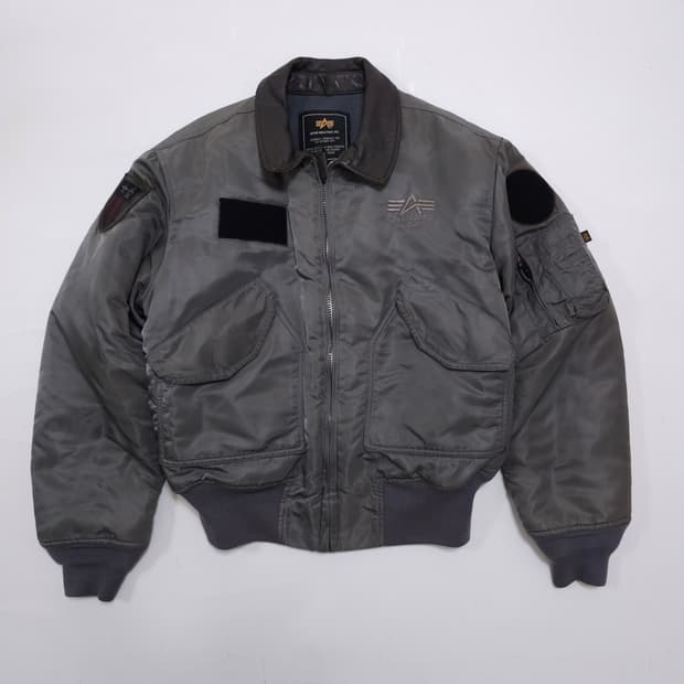 알파인더스트리 CWU 레더 MA-1 플라이트 자켓
