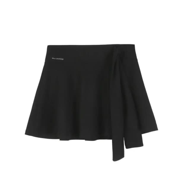 wsc 아카이브 타이 플레어 랩 스커트