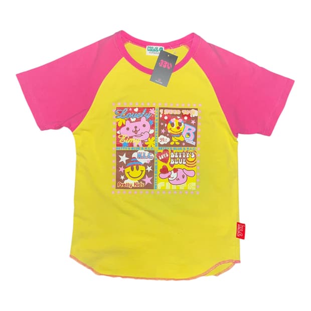 K.L.C. 캐릭터 글리터 프린팅 나그랑 반팔티 키치갸루