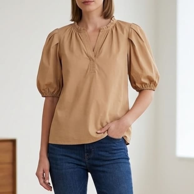 [55]더엣지 반팔 블라우스