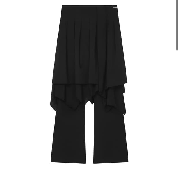 미세키서울  Layered skirt pants set BLACK