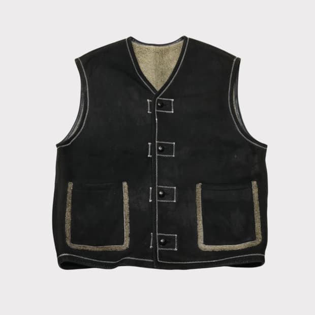 [XL] 빈티지 양가죽 무스탕 조끼 베스트
