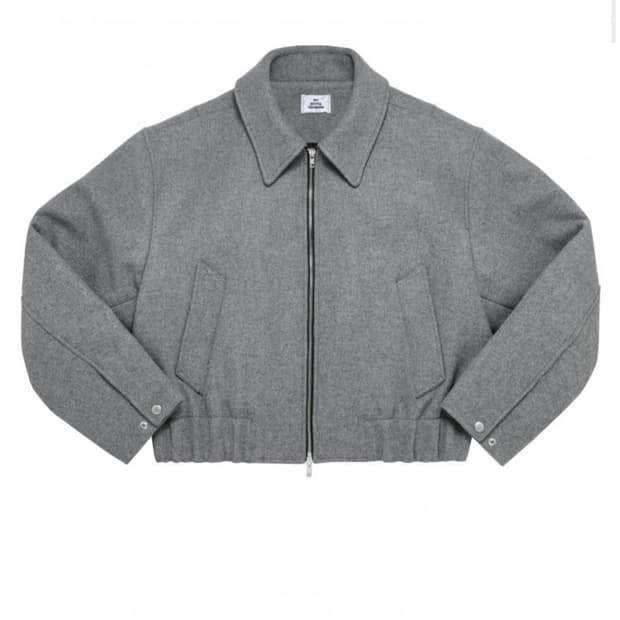 [L] MJD 그레이 울 크롭 자켓