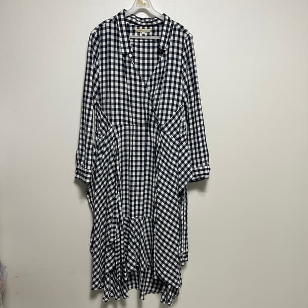 maje 마쥬 블랙 깅엄체크 롱 원피스 2사이즈