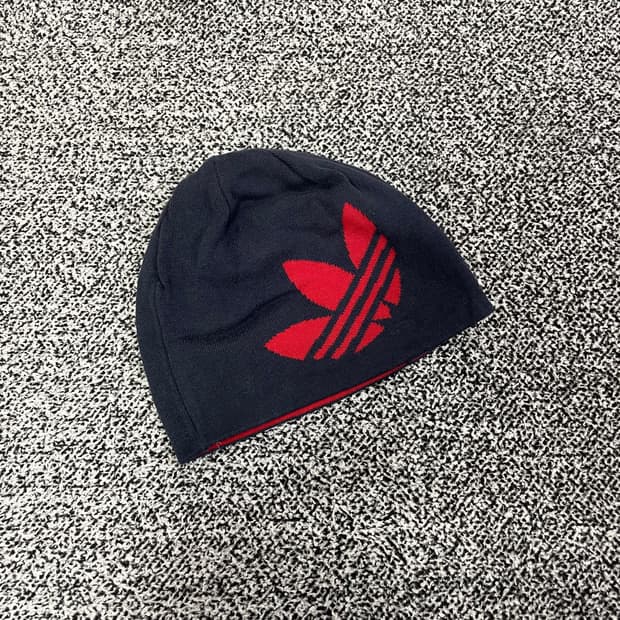 빈티지9. 희귀! 아디다스 파이어버드 로고 비니 얇은 니트 네이비 레드