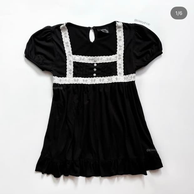 일본빈티지 블랙 로걀탑 공겜여주 베이비돌 고딕