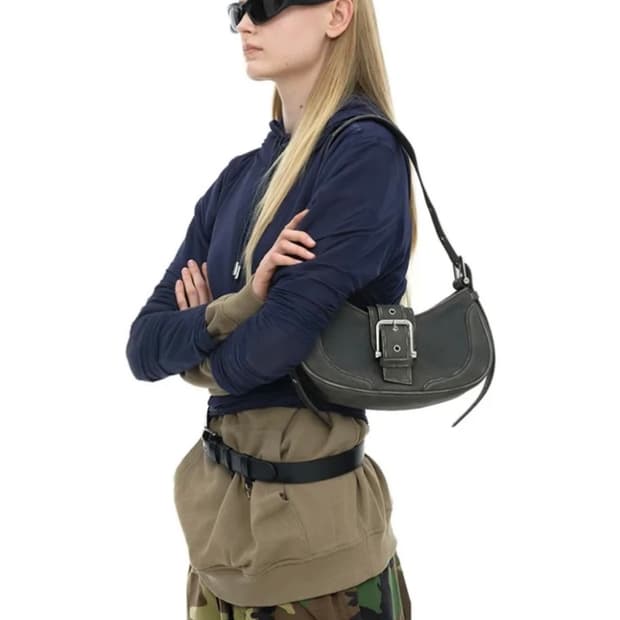 오소이 호보 브로클 숄더백 빈티지 브라운