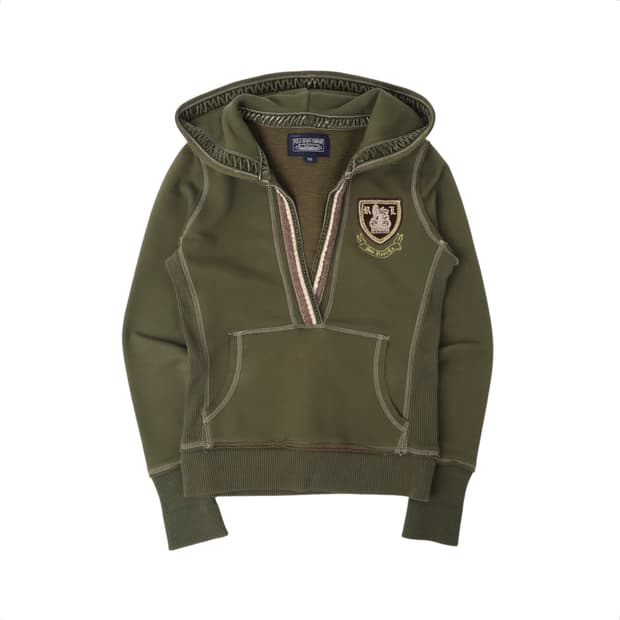 폴로진스 카키 rl 패치 후드티