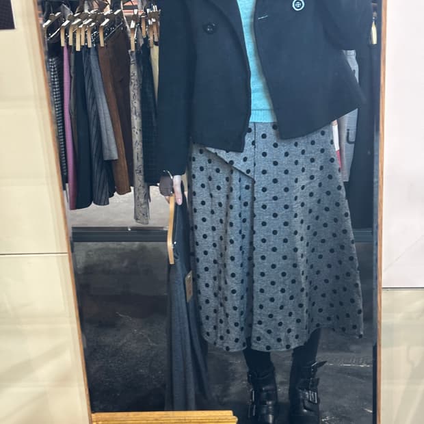 모리걸) 둥근카라 모직 블랙자켓