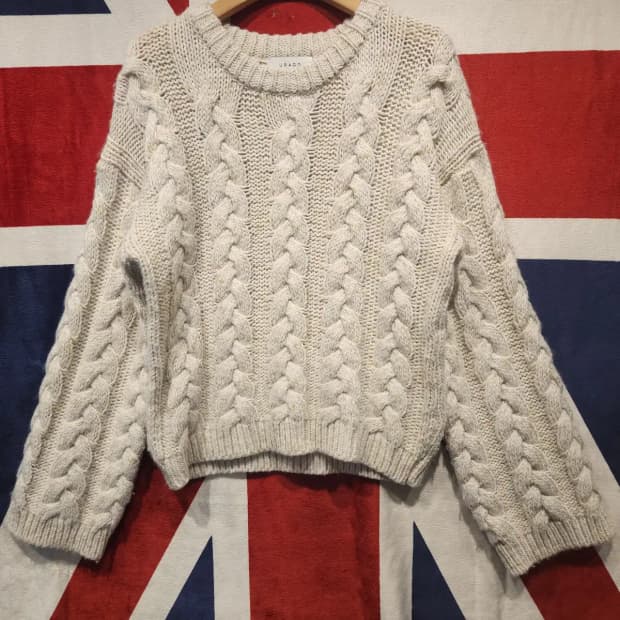 [여성FREE] 유라고 울 케이블니트 아이보리