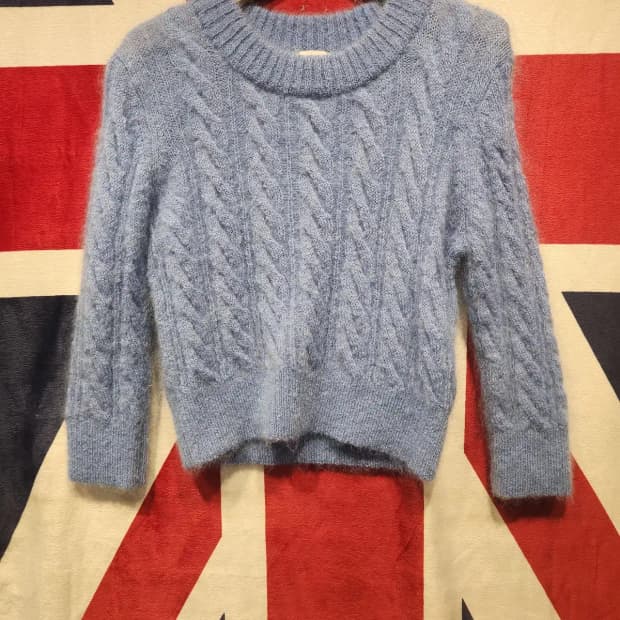 [여성~55] 에르뎀 X HM 모헤어 크롭니트 스카이블루