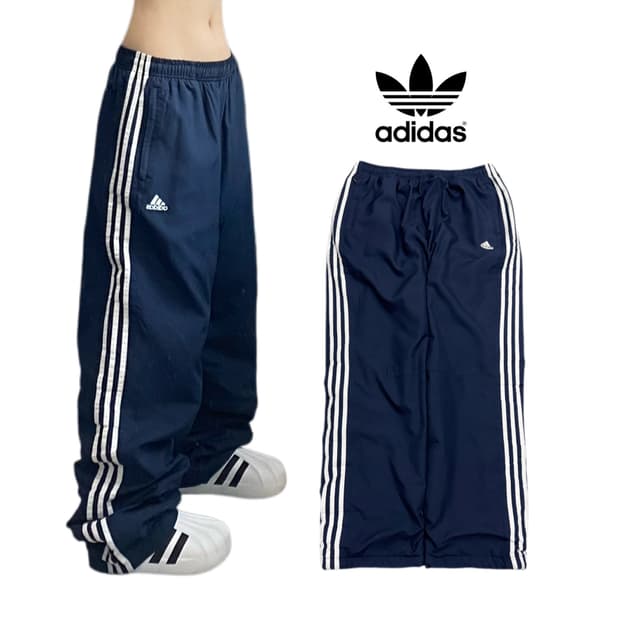 아디다스 00s 삼선 올드스쿨 와이드 바람막이 트랙팬츠