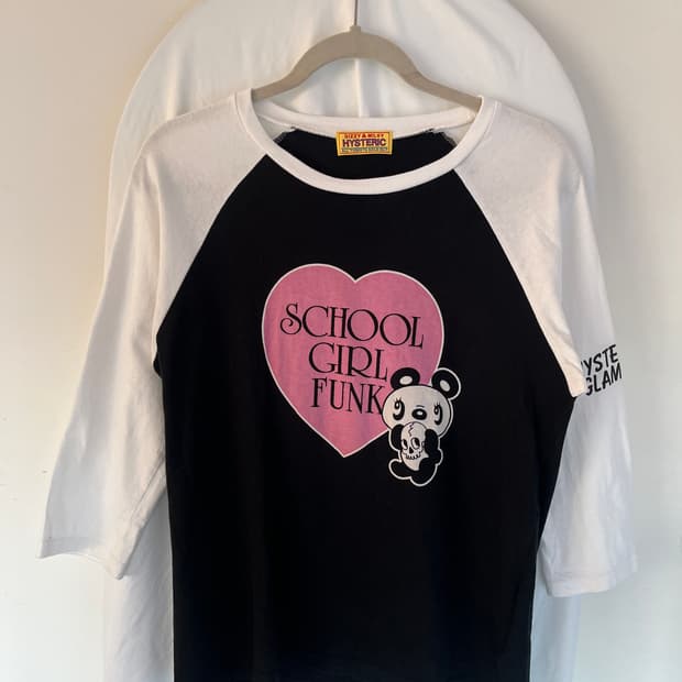 히스테릭 글래머 스쿨 걸 펑크 하트 팬더 나그랑 롱 슬리브 긴팔 티셔츠