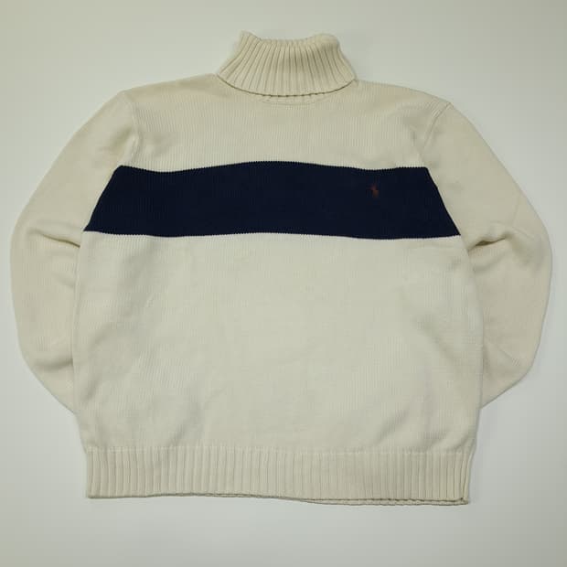 CL092 L 폴로 코튼 터틀넥 니트