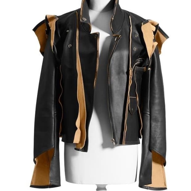 (40)마르지엘라xh&m 레더 라이더 자켓