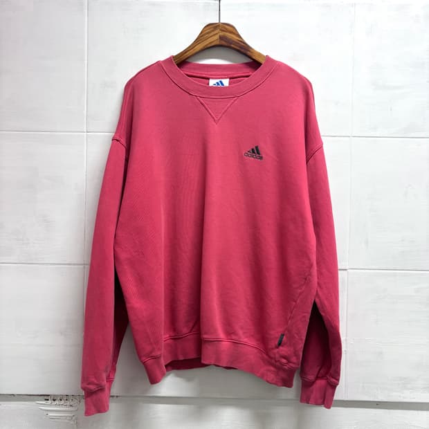 90's adidas 아디다스 핑크 피그먼트 스웻 맨투맨 L