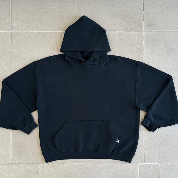 빈티지 러셀 후드 블랙 L