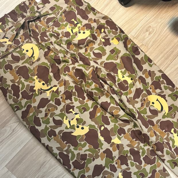 캐피탈 해링본 스마일 피카부 카고 팬츠  카키 사이즈1
