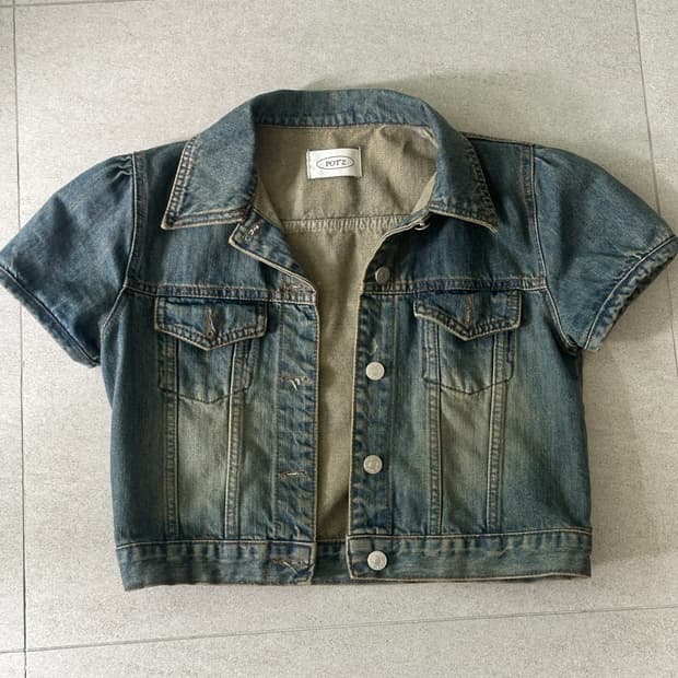 서울베이스드 퍼프 데님 자켓 진청